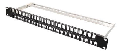 Attēls no Patch panelė DELTACOIMP Keystone 19", 48 ports, juoda / PAN-115