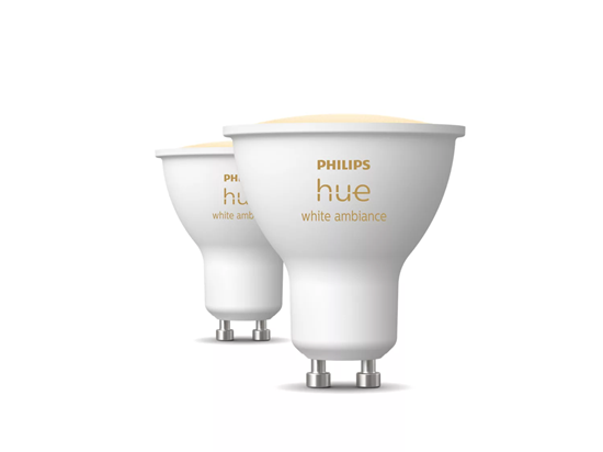 Изображение Philips Hue Smart Spotlight, 2 pcs pack | GU10 | 4.2 W | Warm to cool white light