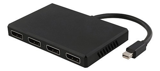 Picture of Produto aprašymasMiniDisplayPort - 4xDisplayPort MST šakotuvas, 3840x2160 at 60Hz, juodasVaizdo