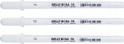 Picture of Sakura Sakura POXPGBWH3B, Capped gel pen, White, White, Bold, Round, 0.5 mm