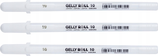 Picture of Sakura Sakura POXPGBWH3B, Capped gel pen, White, White, Bold, Round, 0.5 mm