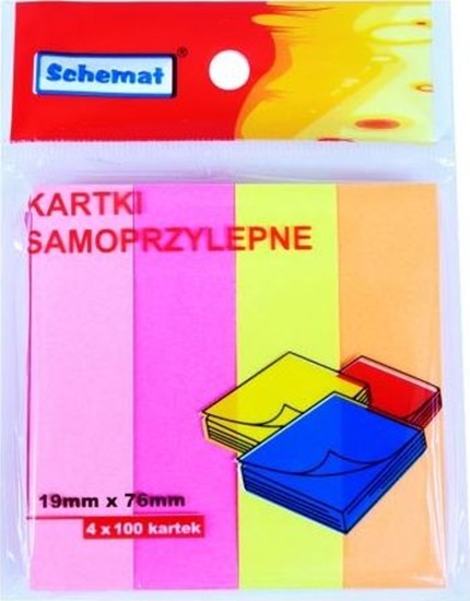 Изображение SCHEMAT Kartki samoprzylepne SCHEMAT 0762 Rozmiar: 19 x 76mm Schemat