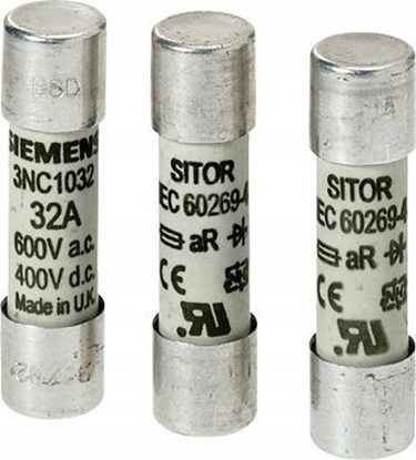 Attēls no Siemens Wkładka bezpiecznikowa SITOR cylindryczna 14 x 51 mm 40A gR 690VAC / 440VDC 3NC1440-0MK