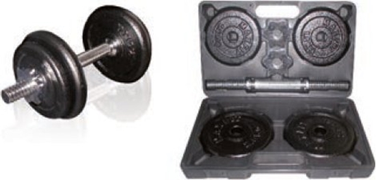 Picture of SKO Cast iron weight dumbbells set with case TOORX 1.5-10 kg