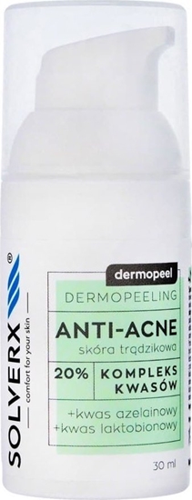 Picture of Solverx SOLVERX Dermopeel Dermopeeling Anti-Acne - Kompleks Kwasów 20% (azelainowy,laktobionowy) 30ml