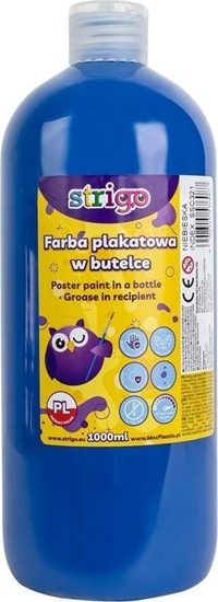 Изображение Strigo Farba plakatowa STRIGO w butelce, 1000 ml niebieska