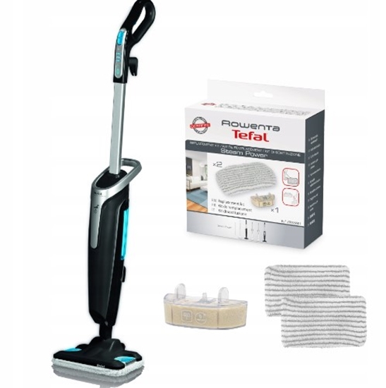 Picture of TEFAL Steam Power Handstick Mop | VP6555 | Corded operating | Washing function | Power 1200 W | Black/Light Blue