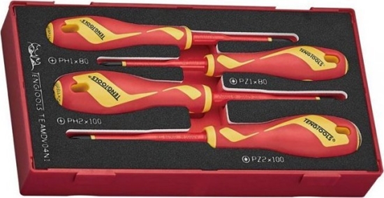 Picture of Teng Tools ZESTAW WKRĘTAKÓW KRZYŻOWYCH VDE 1000V TEAMDV04N1, 4SZT. (1 KPL)