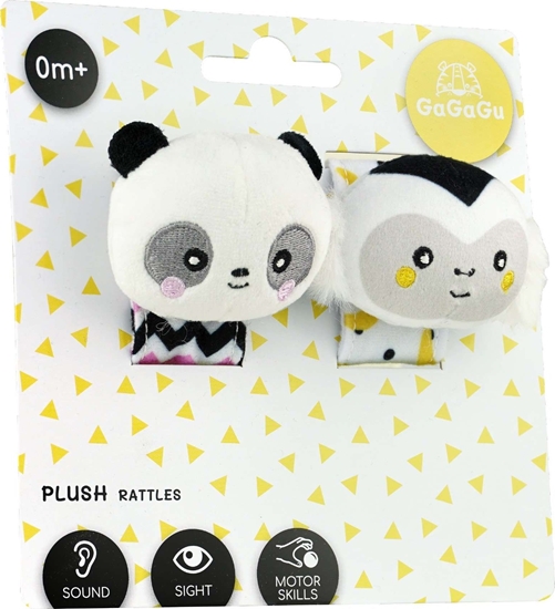 Изображение Tm Toys Gagagu Pluszowe grzechotki z rzepem małpka i panda 0m+