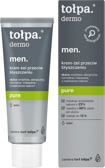 Изображение Tołpa Dermo Men. Pure, krem - żel przeciw błyszczeniu lekki 40ml