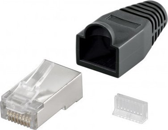 Picture of TRITON Wtyk RJ45 CAT 5e STP ekranowany, z zabezpieczeniem przez zgięciem - Wersja kolorystyczna Czarny