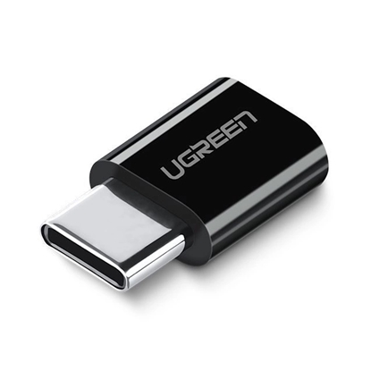 Изображение Ugreen US157 Micro USB 2.0 Ligzdas uz USB-C Spraudnis Datu un Lādētāja Adapteris 2A Max Melns