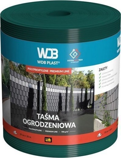 Изображение UN TAÅMA OGRODZENIOWA PREMIUM PP ZIELONY 190MM*26MB