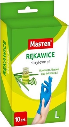 Attēls no Uni RĘKAWICE NITRYLOWE MASTER ALOES ROZMIAR M OP. 10 SZT