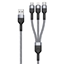 Изображение USB kabelis DUZZONA A3 3in1 microUSB-Lightning-Type-C 1.2m pilkas