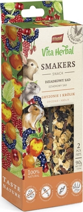 Изображение Vitapol Vita Herbal Smakers Dziadkowy sad dla gryzoni i królika, 90g, 5 szt.display