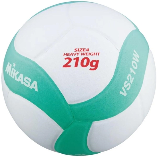 Изображение Volejbola bumba MIKASA VS210W KIDS MINI R.4 210g balts/zaļš