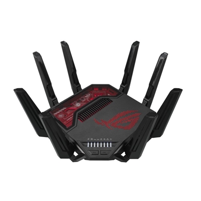 Attēls no Wireless Router|ASUS|Wireless Router|19000 Mbps|Wi-Fi 6|Wi-Fi 7|IEEE 802.11a|IEEE 802.11b|IEEE 802.11g|IEEE 802.11n|IEEE 802.11ac|IEEE 802.11ax|USB 2.0|USB 3.2|1x10/100/1000M|1x2.5GbE|1x10GbE|Number of antennas 8|GT-BE19000