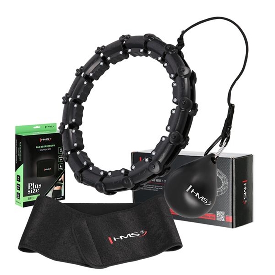 Picture of HULA HOP HHW11 BLACK KOMPLEKTS AR KROGĀM UN SVARU + BR163 BLACK PLUS IZMĒRA HMS JOSTA