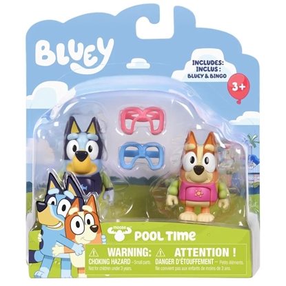 Attēls no Figurka Tm Toys Bluey Blue - Zabawa na basenie Pieski Zestaw figurek 2-pack BLU13039