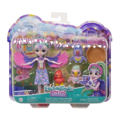 Picture of Mattel Enchantimals Rodzina Papugi Filia Finch Lalka + 3 figurki HKN15