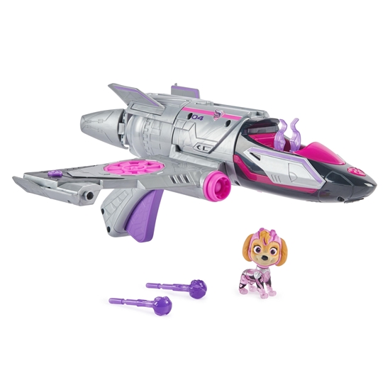 Picture of PAW Patrol : The Mighty Movie, Transforming Rescue Jet with Skye Mighty Pups Action Figure, Lights and Sounds, Kids Toys for Boys & Girls 3+