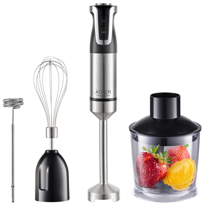 Attēls no Adler | AD 4627 | Hand Blender Set | 1800 W | Number of speeds 20 | Turbo mode | Chopper | Stainless Steel/Black