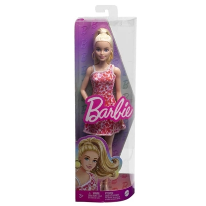 Attēls no Lalka Barbie Mattel Fashionistas w różowo-czerwonej, kwiecistej sukience (FBR37/HJT02)