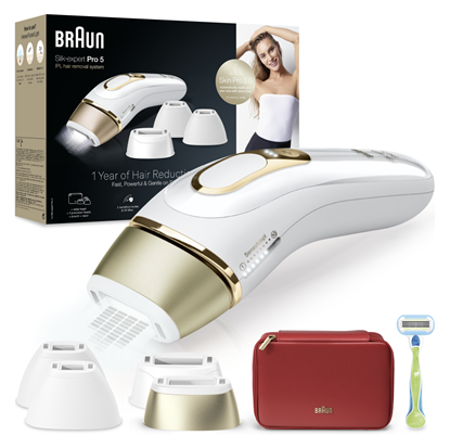 Attēls no Braun Silk-expert Pro 5 IPL Epilator | PL5382 | Bulb lifetime (flashes) 400.000 | Number of power levels 3 | White/Gold