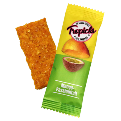 Attēls no Tropicks Dried mango, passion fruit bar, 20 g 20 (pcs)